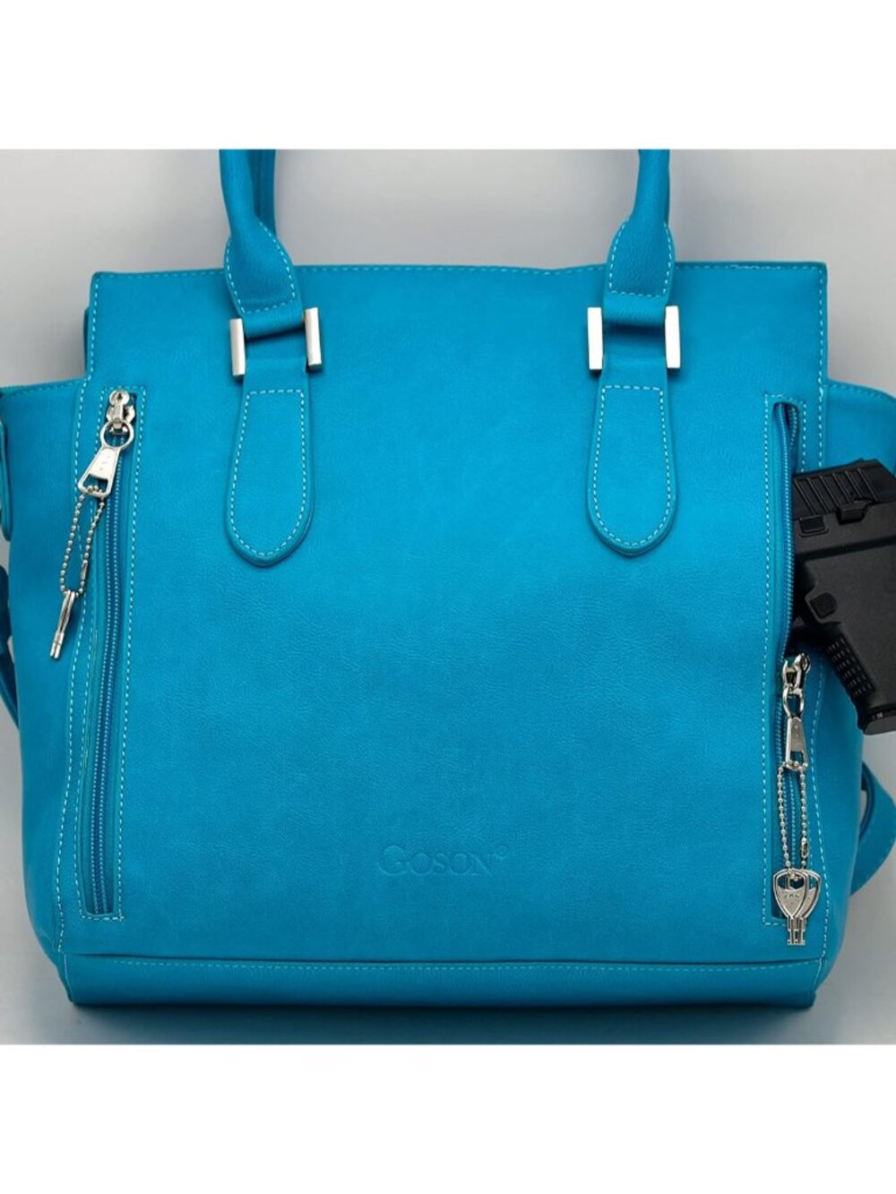 Conceal Carry Tote Bag - Large & Fashionable Purses for Women with Multiple Pock - Picture 7 of 9